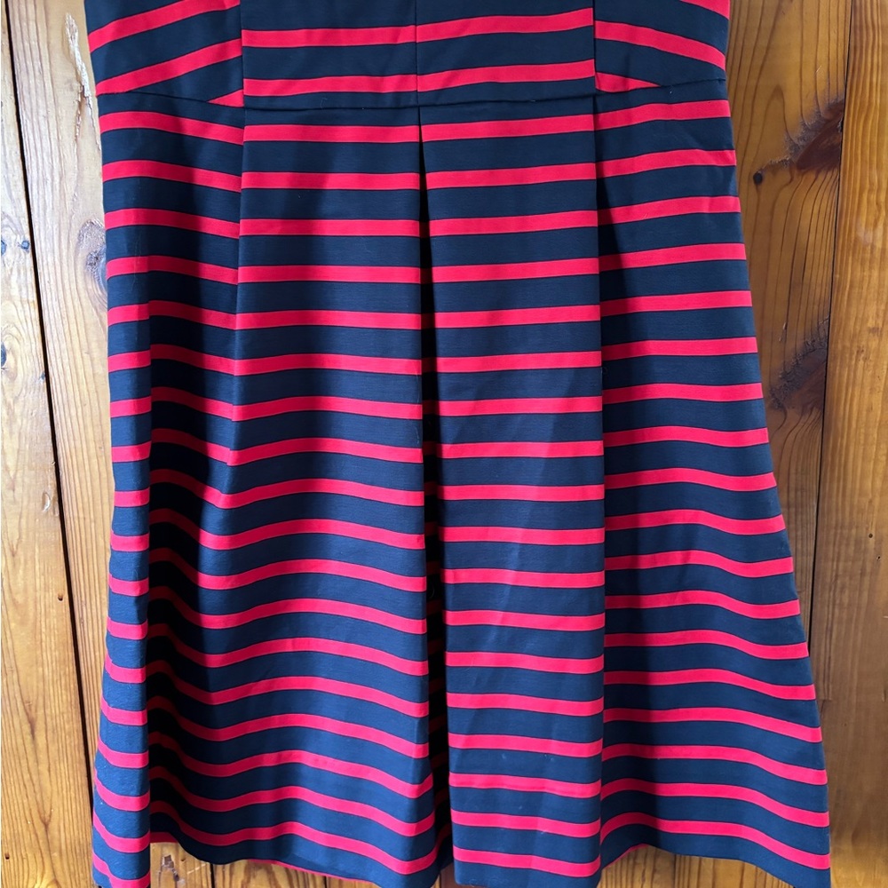 GAP Womens Red and Navy Striped Fit-and-Flare Dress NWT - Picture 2 of 8